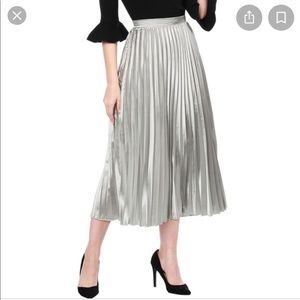 H&M Silver Pleated Skirt